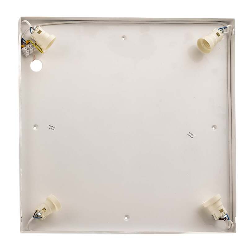 Deckenleuchte Tromsö walnuss 50x50 cm Holz Glas 4x15W E27 IP20 - 5902553220339