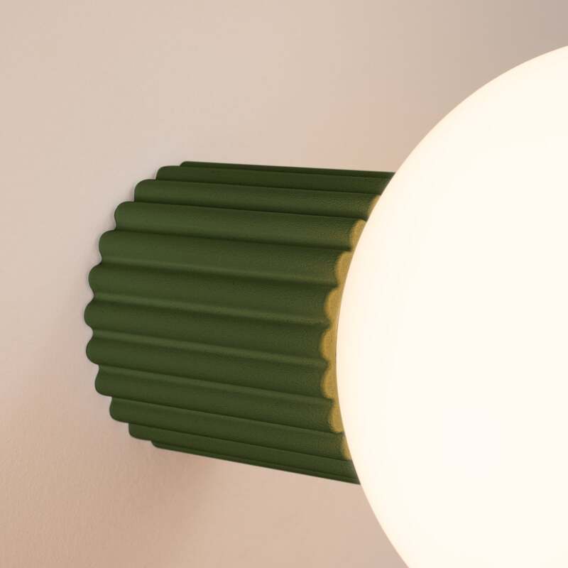 Wandleuchte Wandlampe ORBI Olivgrün Glas Aluminium Badezimmer Leuchte IP44 - 5907073081194