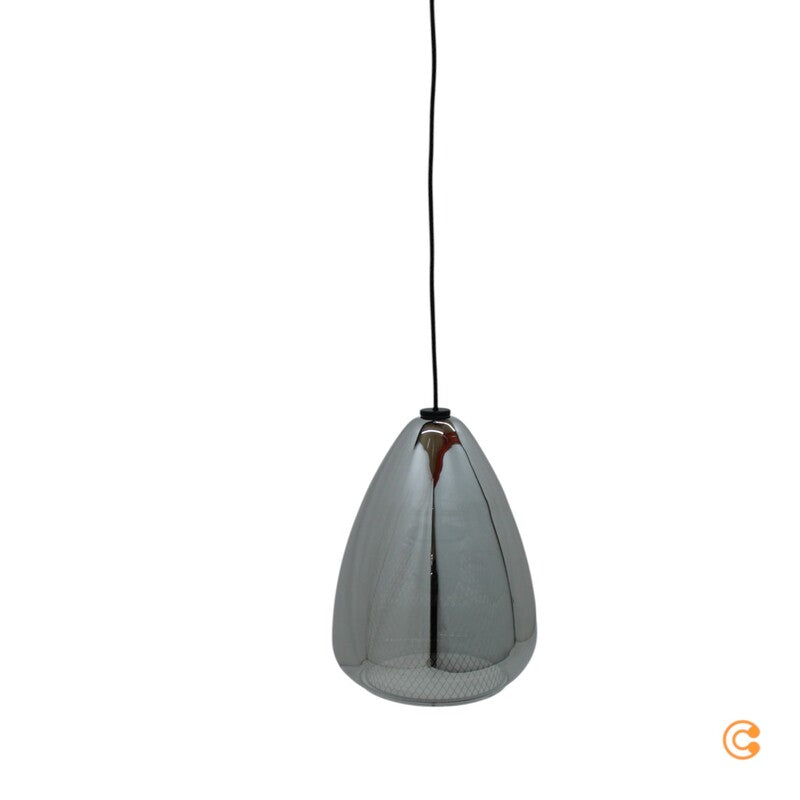 Fabas Luce Hängeleuchte Pendelleuchte Britton rauchgrau Glas Metall E27 LED 1flg - 8019282534174
