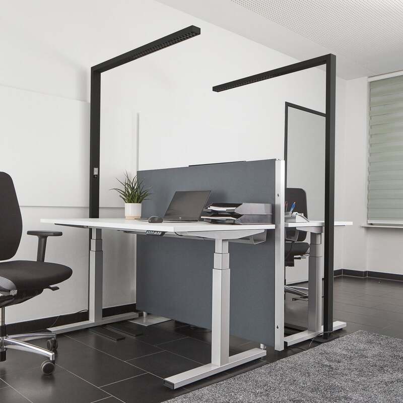 Arcchio LED-Büro-Stehlampe Jolinda schwarz 4000K mit Sensor und Touchdimmer - 4251911779189