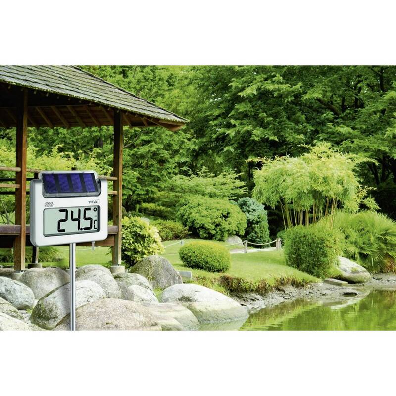 TFA Dostmann Solar Garten-Thermometer Silber 30.2026 Temperaturmessgerät 592g - 4009816019172