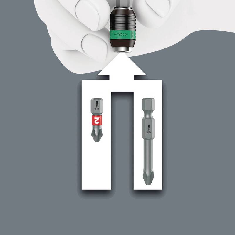 Wera Schraubendreher Bit Set Ratsche Pistolengriff Magazin Werkzeugstahl 150 mm - 4013288234094