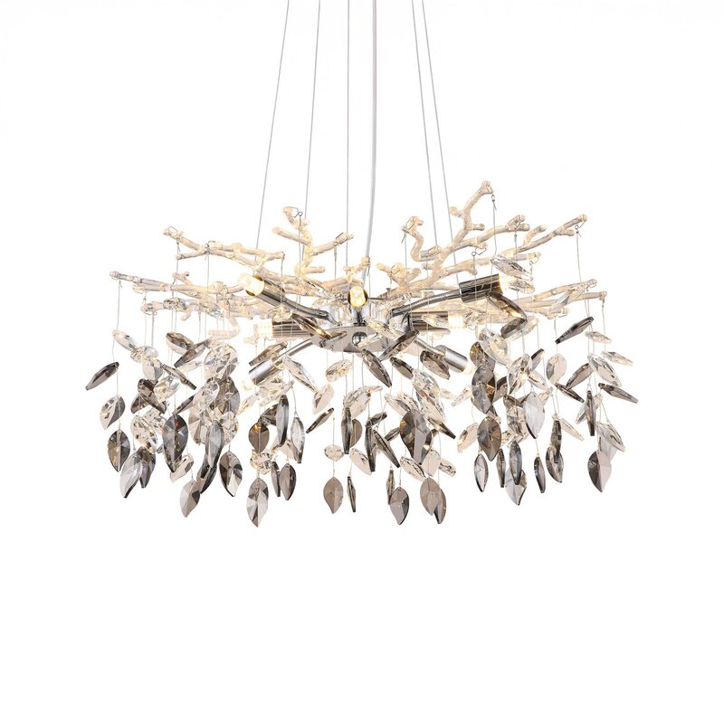 Globo Kronleuchter Danna Deckenleuchte chromfarben/rauchgrau/klar Ø61cm Lampe G9 - 9007371457809