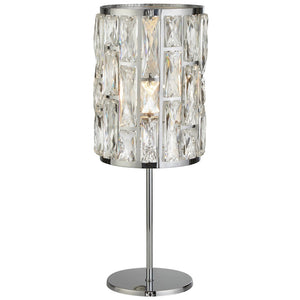 B-Ware Searchlight Tischleuchte Lampe Bijou Kristallglas chrom Glas transparent 43,5 cm