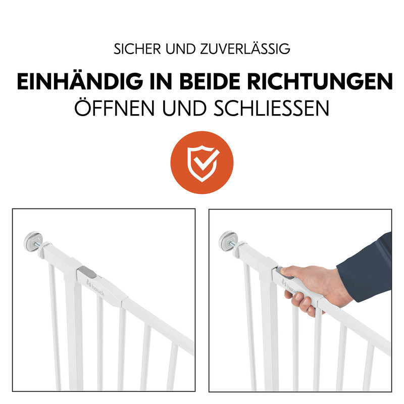 Hauck Tür- & Treppenschutzgitter Open N Stop 2 White einhandbedienbar 75-80cm - 2000586680502