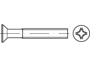 B-Ware Senkschrauben MitPhillips-Kreuzschlitz H DIN 965 a 2 M 5 X 40 -H a 2 VES