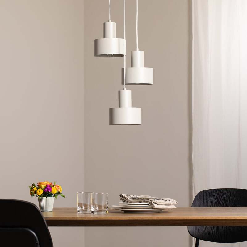 Hängeleuchte Rif 3 taupe rund 3-flammig Ø 33 cm dimmbar E27 Sigma - 5902846810759