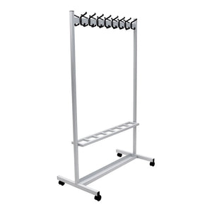 B-Ware STIER Reihengarderobenständer 1000x559x1695mm mit 16 Haken und Rollen