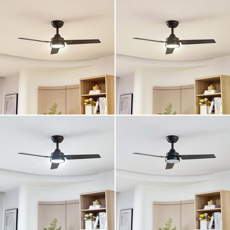 Lindby LED-Deckenventilator Aerallo schwarz CCT leise mit Fernbedienung - 4251911779905