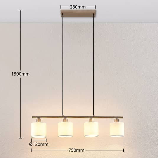 Lindby Stannis Hängeleuchte Esszimmerlampe Deckenlampe Lampe vierflammig E14843 - 4251096574920