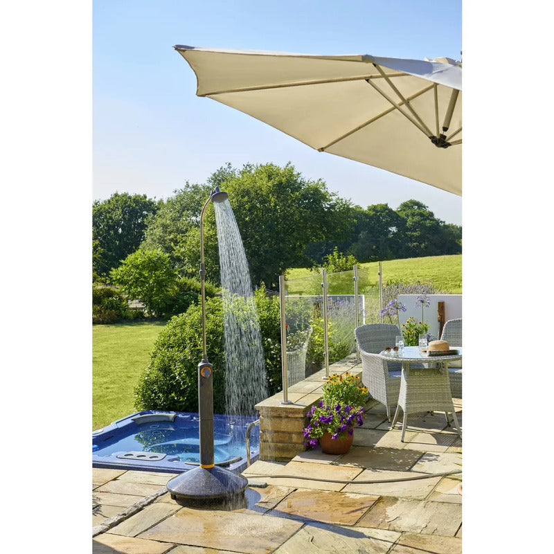 Hozelock Gartendusche 8l Metall Dusche 2m Warm- und Kaltwasseranschluss Camping - 5010646063982