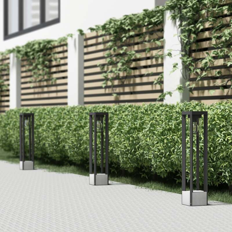 Lucande Wegeleuchte Kalisa LED Gartenleuchte dimmbar grau 70cm IP44 Aluminium - 4251911703351