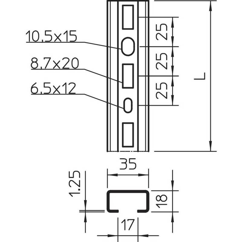 CML3518P0200FS Profilschiene gelocht Aluminium Profil Schiene 2000mm 80x20mm - 4012195038290