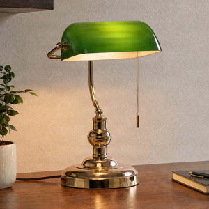 B-Ware Lindby Tischleuchte Milenka LED Lampe Tischlampe Leuchte messing grün 39cm