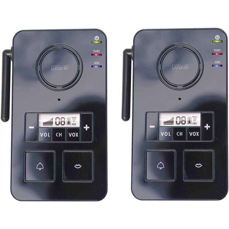 m-e Funk-Sprechanlage FS 2.1 Gegensprechanlage Funk 446 MHz 2000 m Set schwarz - 4250109112227