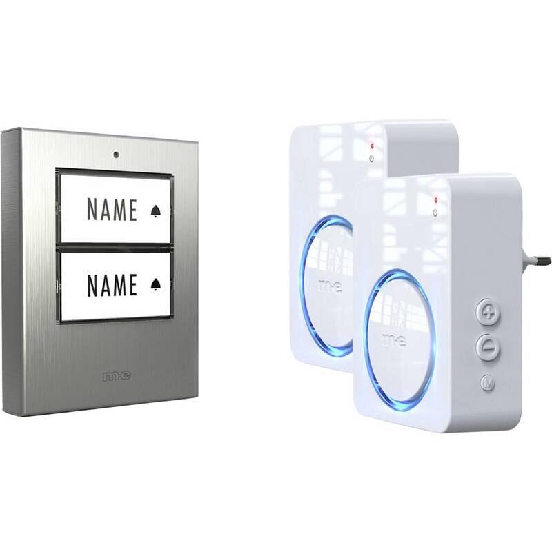 m-e modern-electronics Funkklingel Set Türklingel Bewegungsmelder beleuchtet - 4250109134199