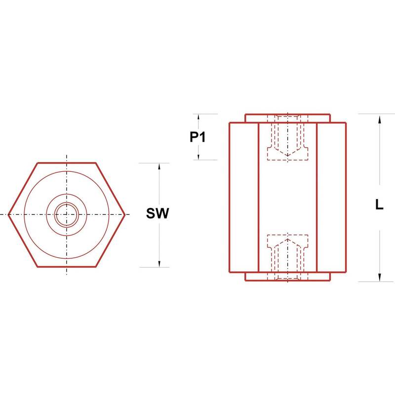 IS20-HH640 Isolierstützer Stütze M6 40 mm Polyester glassfilled 100 STÜCK - 2050000961403