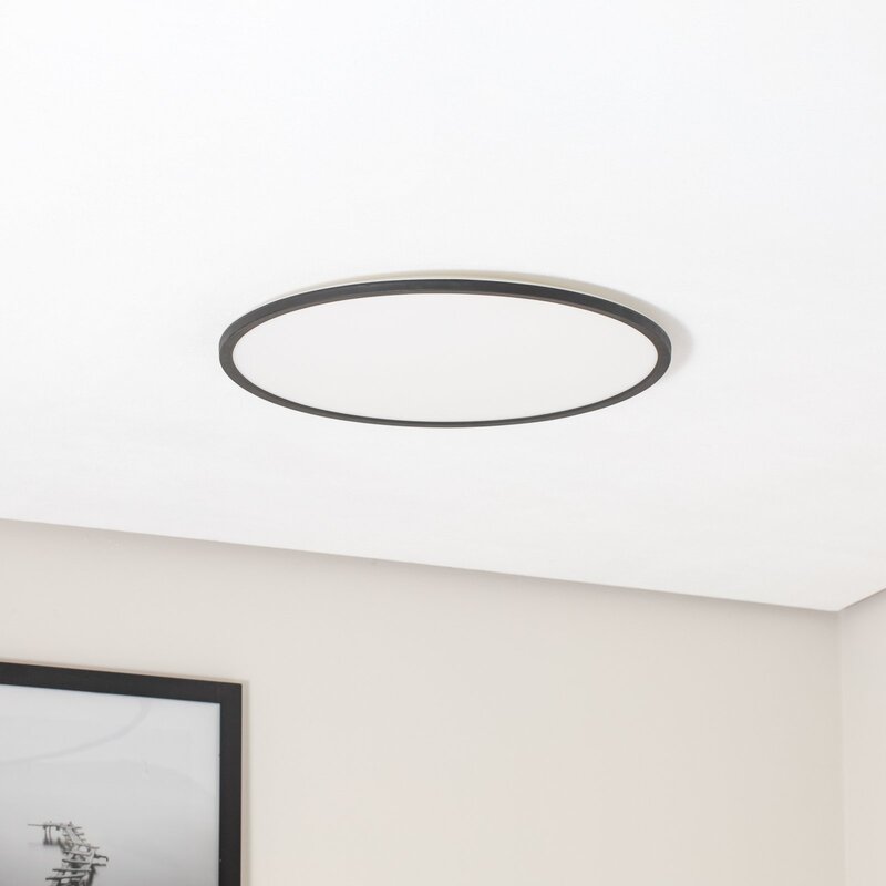TK Lighting LED-Panel Deckenleuchte Panel Aqua LED rund schwarz Metall  718 - 5901780569051