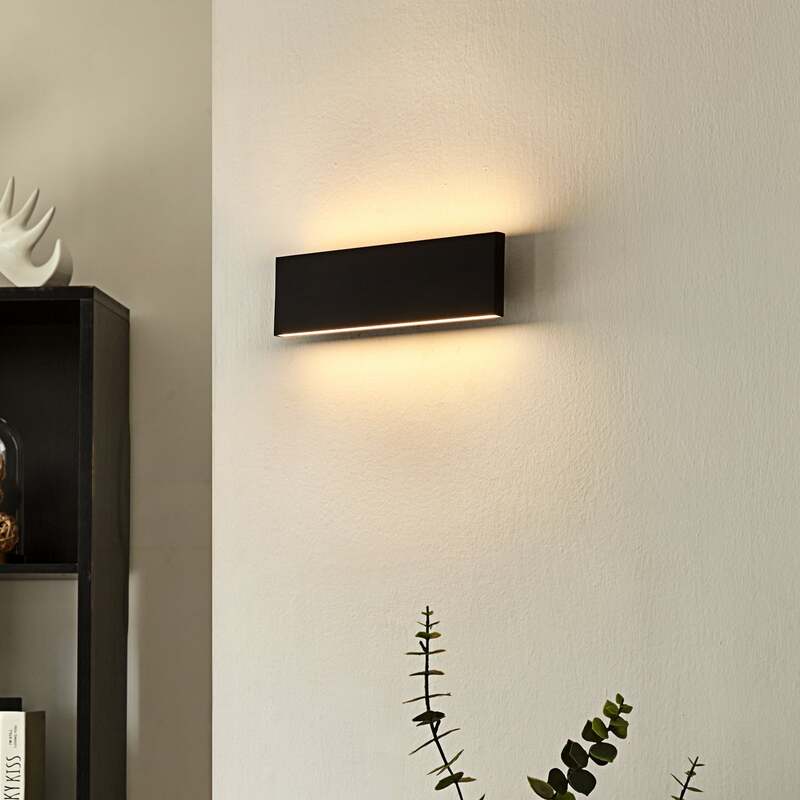 Lindby Wandlampe Ignazia LED dimmbar schwarz Metall 28cm warmweiß 1500lm - 4251096596748