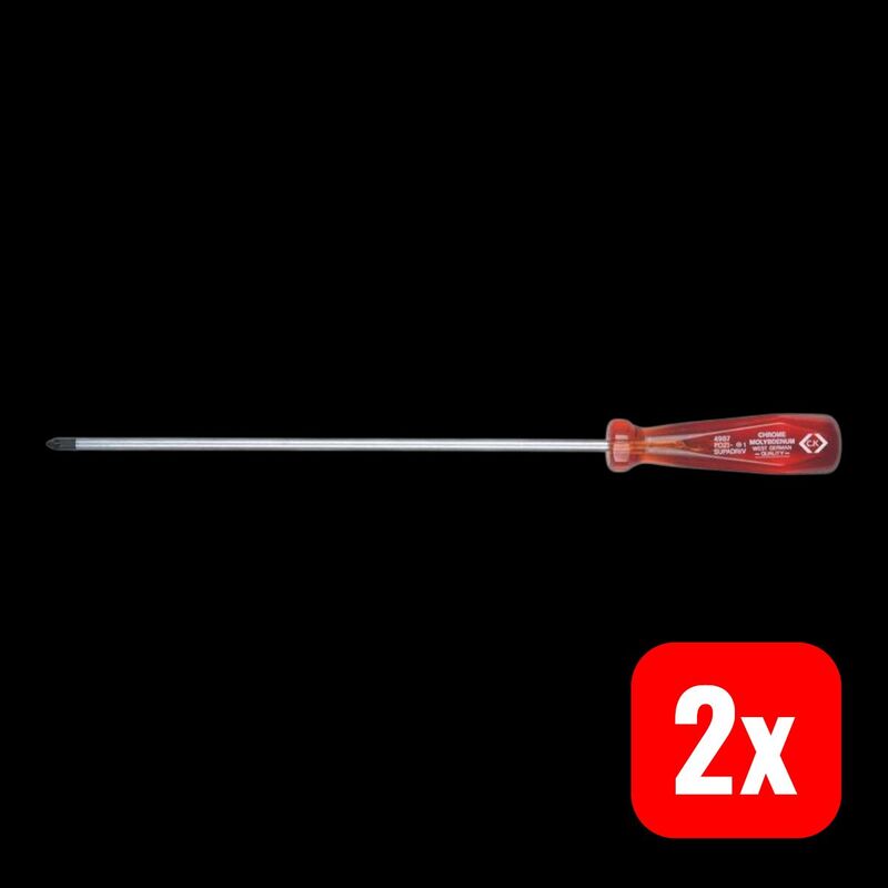 C.K Kreuzschlitz-Schraubendreher PZ 2 250mm Werkstatt Werkzeug DIN ISO 8764 - 5013969816006