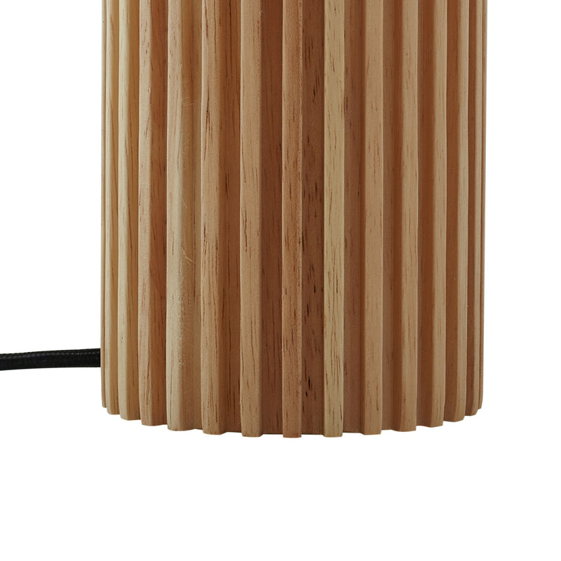 Lindby Tischleuchte Kimiko 38 cm Holz Textil beige E27 15 W mit Schalter - 4251911798517