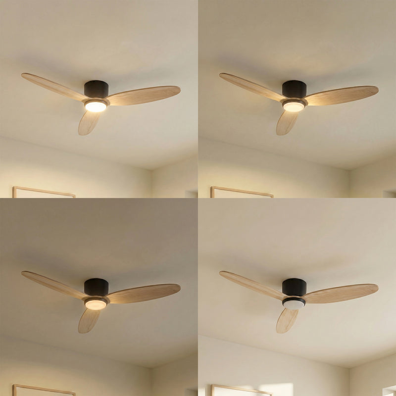 Lucande Deckenventilator Lignia LED Ventilator Holz schwarz Ø132cm Fernbedienung - 4255830912054