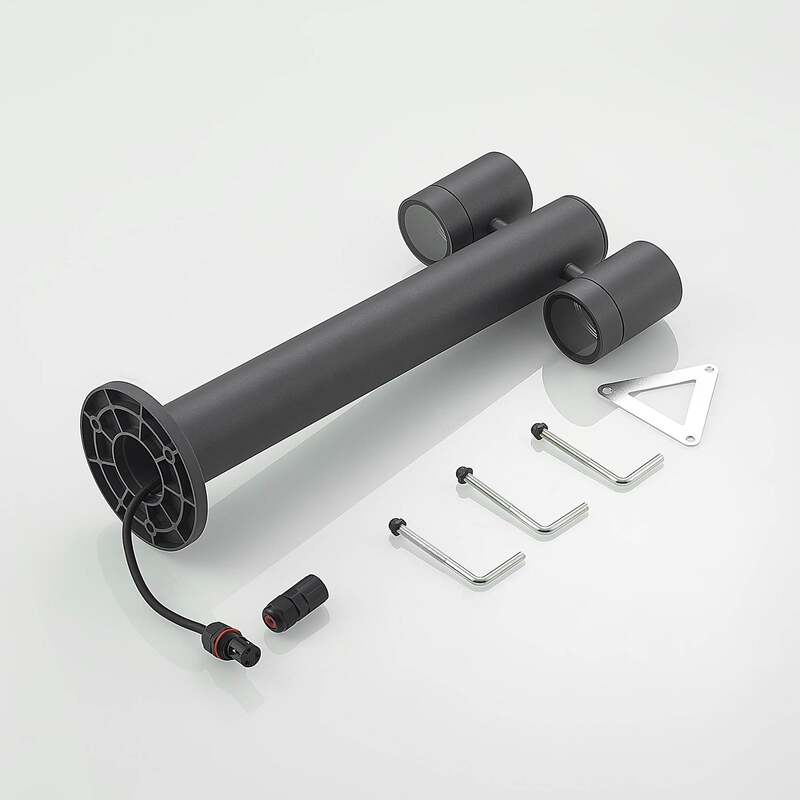 Lucande Sockelleuchte Maloney 50 cm anthrazit IP54 dimmbar 2x5W LED - 4251911736663