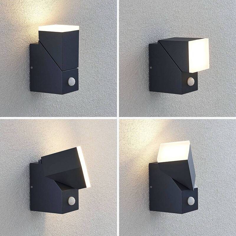 Lindby Wandleuchte Außen anthrazit Sally LED Gartenlampe mit Bewegungsmelder - 4251096554380