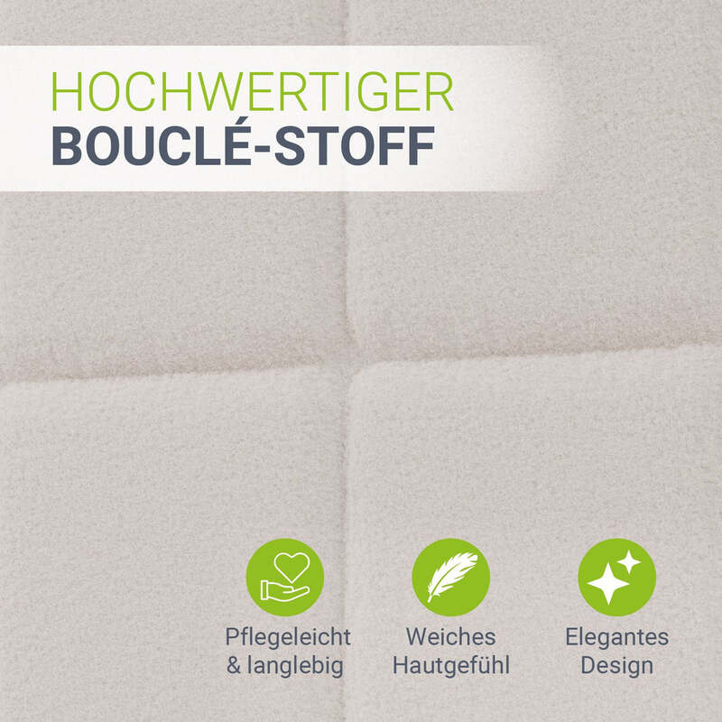 Polsterbett Florenz 140x200 cm Bubble Design creme pflegeleicht 500 kg belastbar - 4262437186313