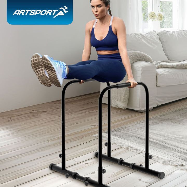 Dip Station Dip Barren aus Stahl verstellbare Stangen rutschfeste Griffe 500kg - 4262437183268