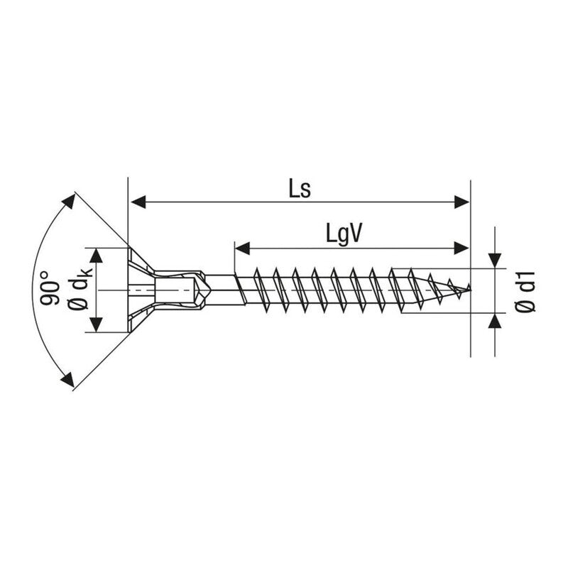 SPAX Universalschraube Holz Senkkopf Kreuzschlitz Z 4,5x20mm WIROX A3J 1000 St. - 4003530017094