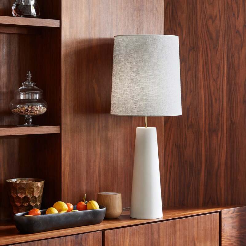 MARKET SET Tischleuchte Lampe Keramikfuß weiß 101cm E27 Designer-Leuchte 60W - 3188000774354