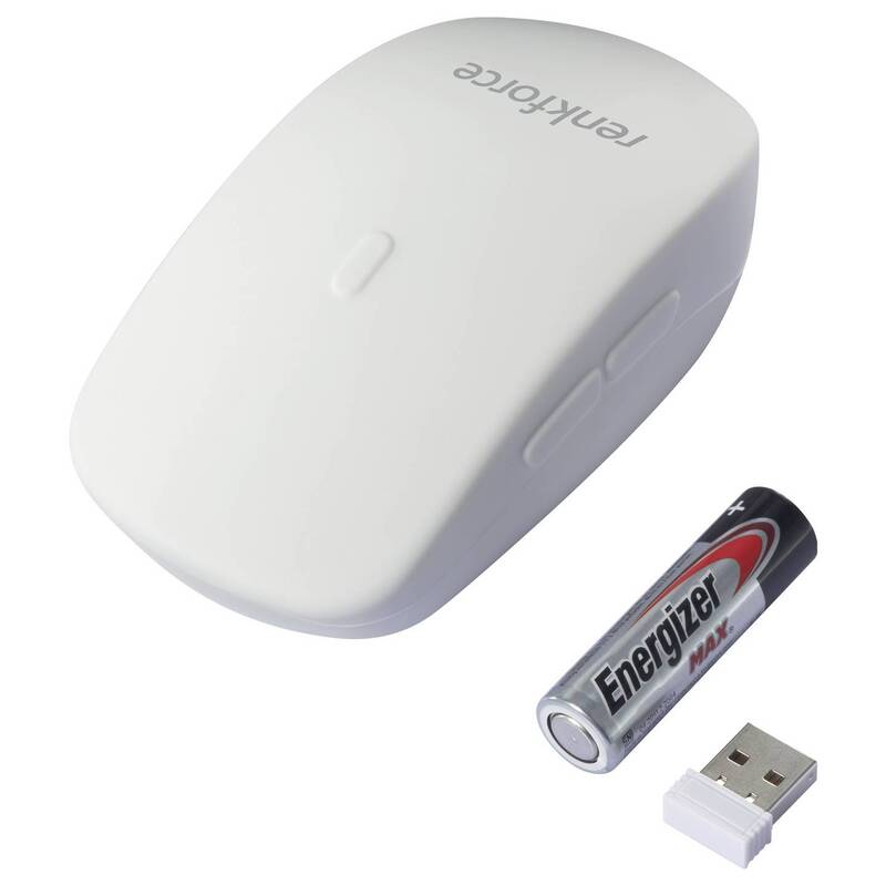 Renkforce RF-WRM-300 Hygiene-Maus Kabellos Optisch Weiß 5 Tasten SIEHE TEXT/FOTO - 4064161336992