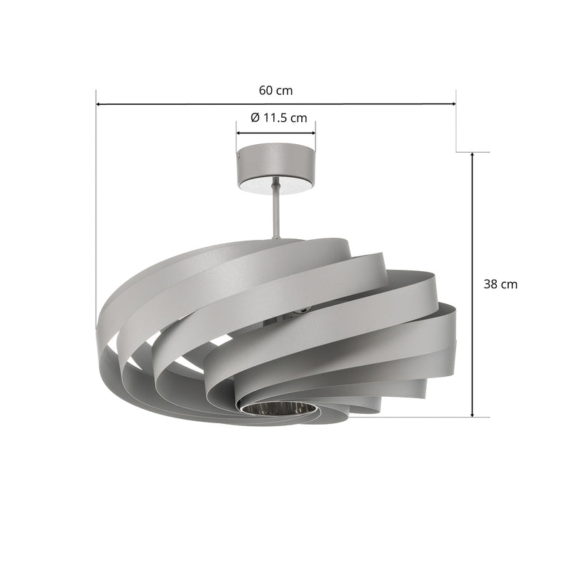 Euluna Deckenleuchte Vento aluminiumfarben Ø 60 cm Metall Deckenlampe Lampe Spot - 4251911799880