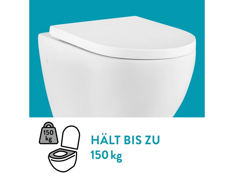 baliv Wand WC Kingston spülrandlos Keramik Toilette mit Absenkautomatik weiß - 4007874013392