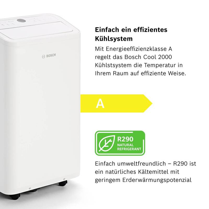 Bosch Cool 2000 Monoblock-Klimagerät 2.6 kW für 88 m² EEK A Weiß - 4062321786670