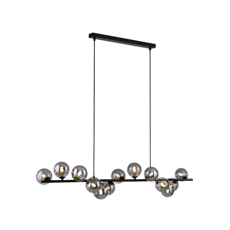 SCHÖNER WOHNEN Hängeleuchte Pendelleuchte Dubai Rauchglas G9 LED schwarz 13-flg - 4043689017590