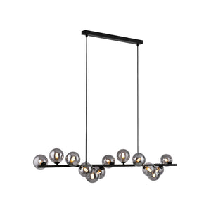 B-Ware SCHÖNER WOHNEN Hängeleuchte Pendelleuchte Dubai Rauchglas G9 LED schwarz 13-flg