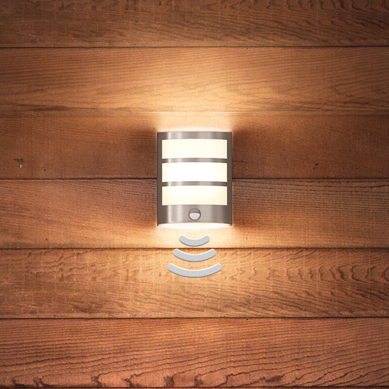 Philips Außenwandleuchte Wandlampe LED Sensorlampe Edelstahl Warm-Weiß Bewegungs - 8718696131657