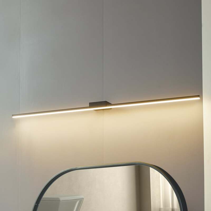 Lucande LED-Spiegellampe Kivana schwarz 120cm IP44 warmweiß universalweiß - 4251911776461