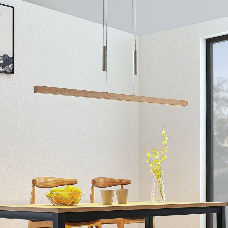 Lucande LED Hängeleuchte Pendelleuchte Tamlin Holz Buche natur Esszimmer Wohnzim - 4251096562507