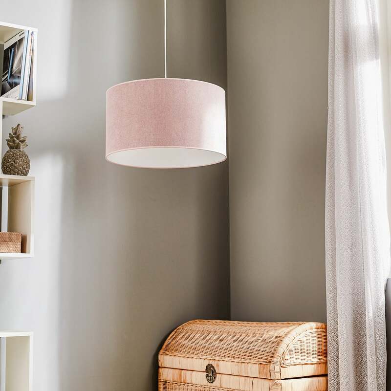 Hängeleuchte Pastell Roller rosa LED Pendelleuchte Lampe dimmbar Textil 25cm - 5903689181341