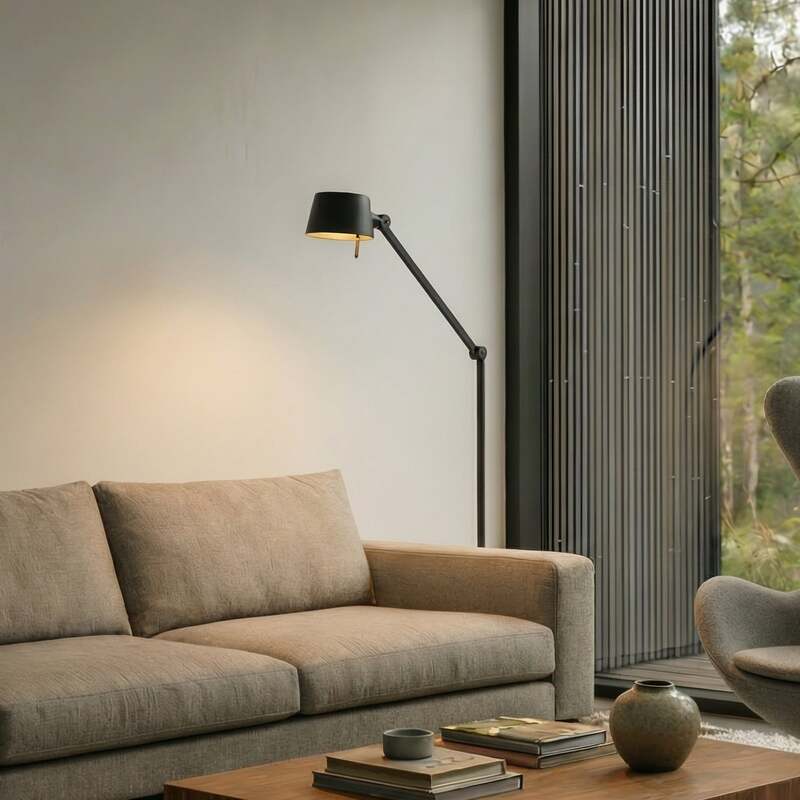 Lucande Stehleuchte Silka Höhe 173 cm schwarz Metall Stehlampe Lampe Leuchte E27 - 4251911778731
