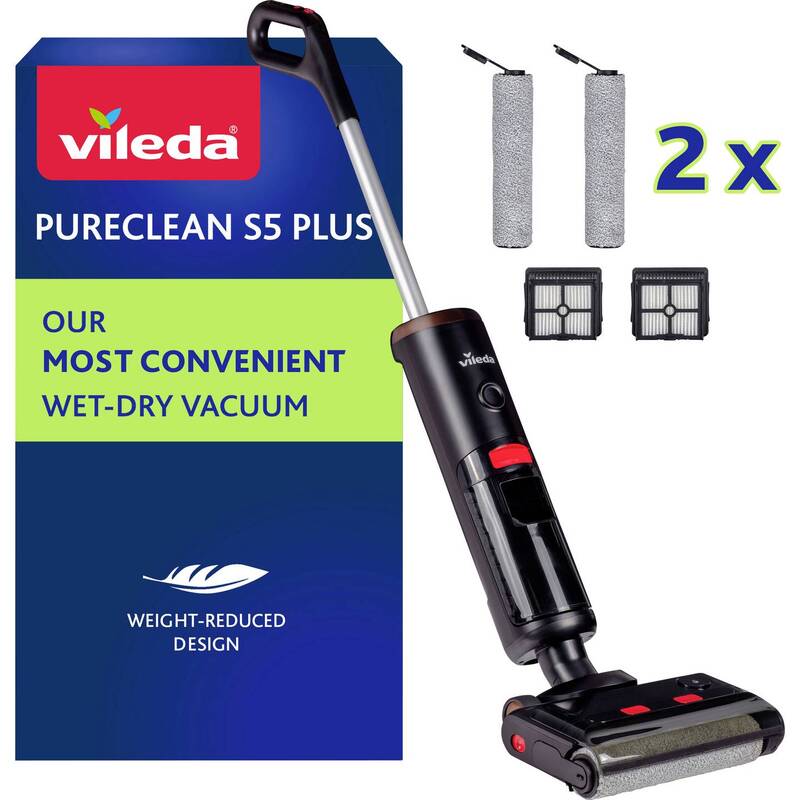 Vileda PureClean S5 Plus kabelloser Nass-Trockensauger Hartboden Set 3in1 - 4023103254145