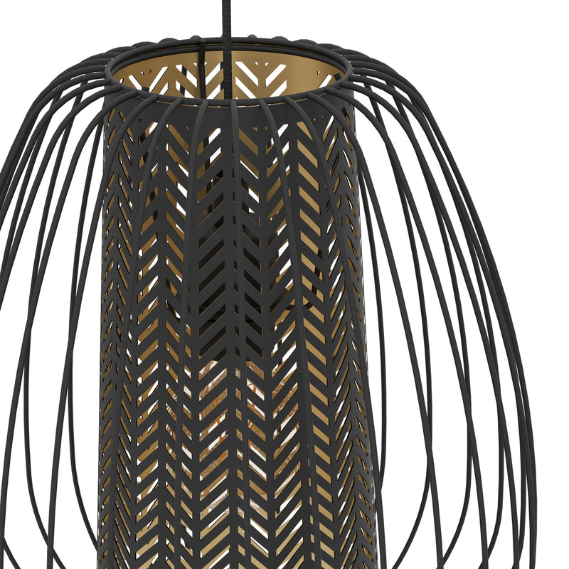Eglo Hängeleuchte Curasao LED Pendelleuchte Lampe 3-flammig dimmbar schwarz gold - 9002759996628