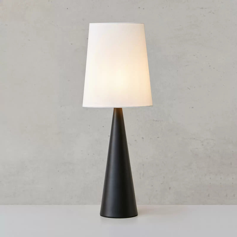 Markslöjd Tischleuchte Conus Tischlampe Tischlicht mit Off-White-Schirm schwarz - 7330024609433
