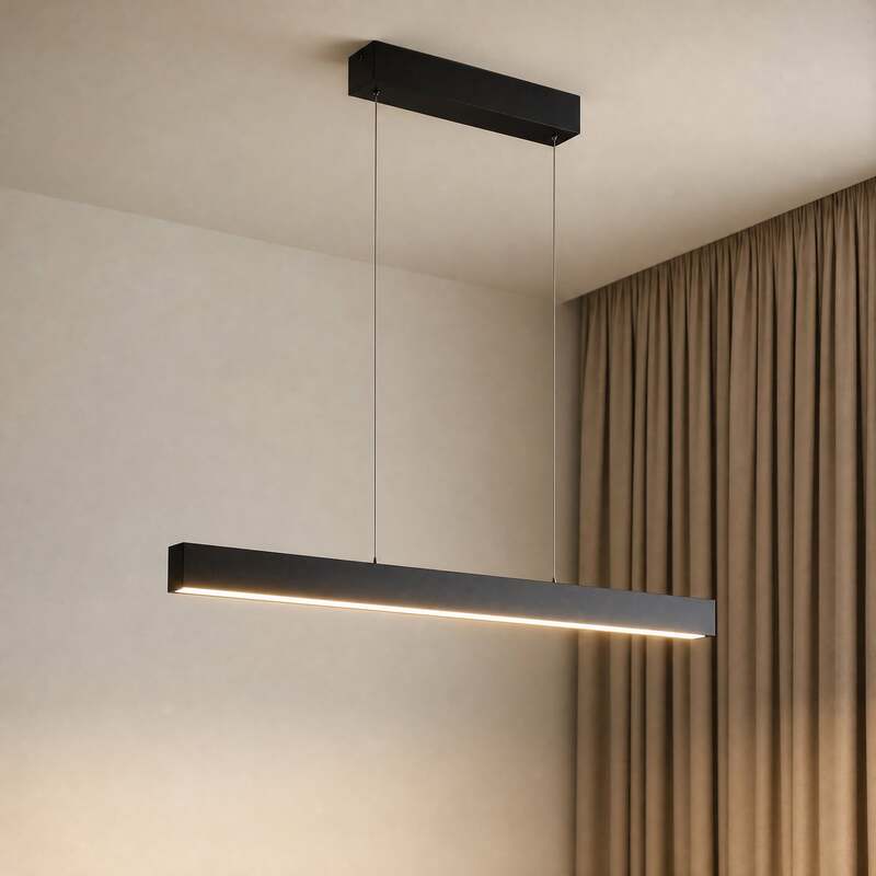 Lucande Hängeleuchte Mylosh LED Pendelleuchte dimmbar schwarz 110x3,5cm CCT Tuya - 4255830900341