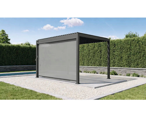 Pergola Set 3x4 Lamellendach mit Beschattung für Garten Anthrazit - 4306517630676