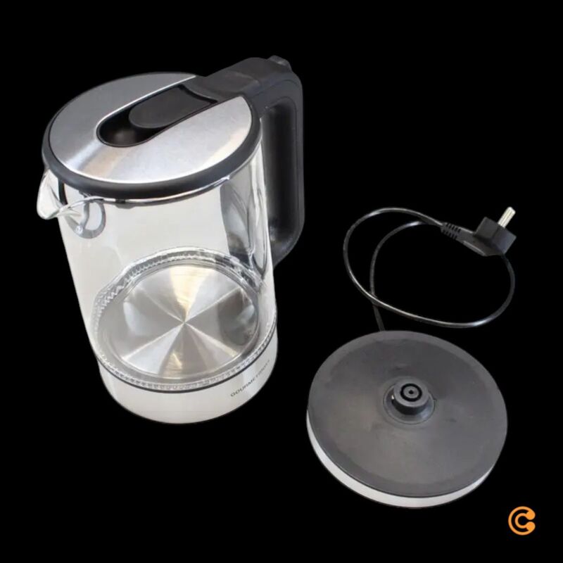 GourmetMaxx Wasserkocher Teekocher 1,7l 2200W Edelstahl schwarz kabellos Glas - 4067522016618
