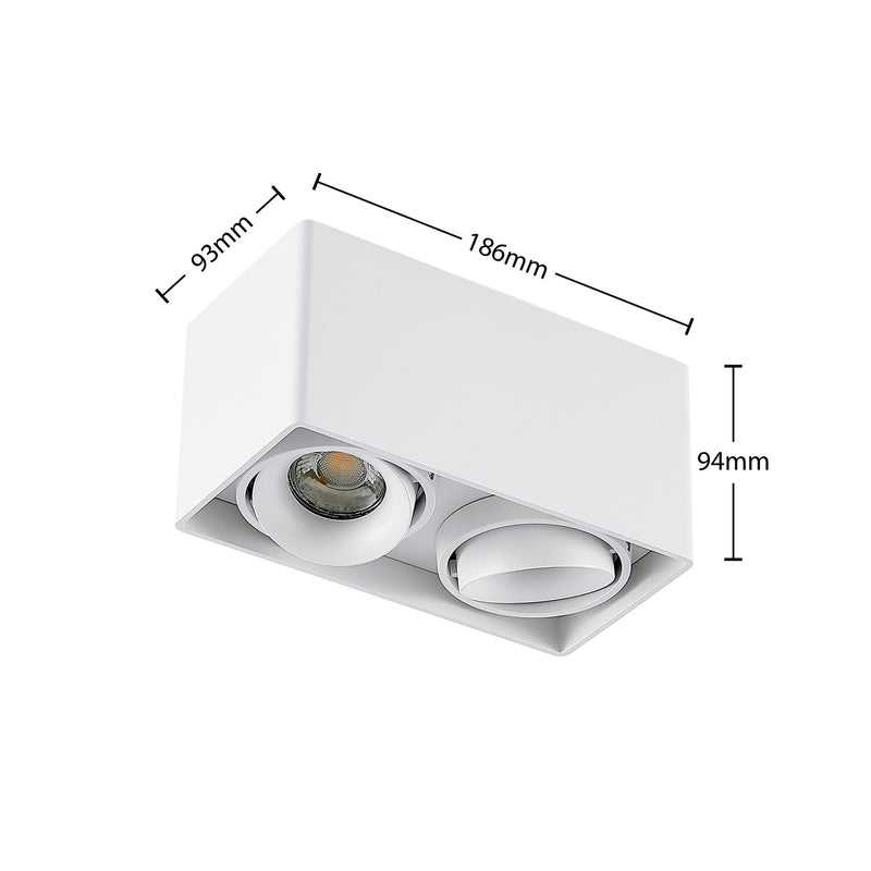 Arcchio Downlight Kubika LED Deckenlampe dimmbar 2-flg weiß Aluminium 19cm - 4251096579314